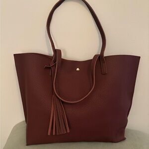 Elegant Burgundy Tote Bag